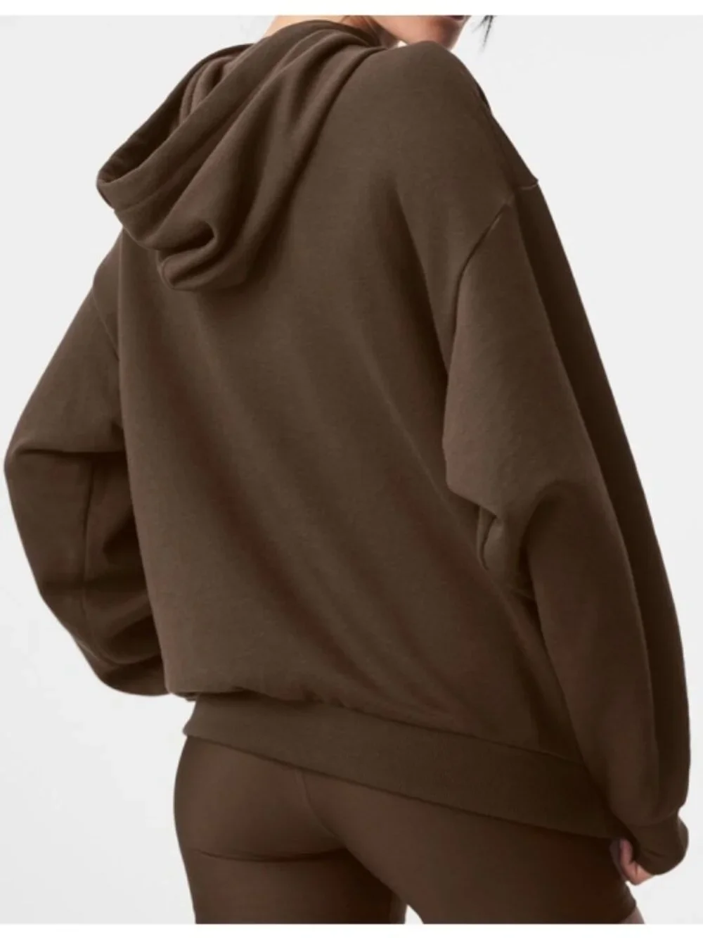 Alo Accolade Hoodie Espresso Hood Sweater Soft Oversized Hooded Sweatshirt XS